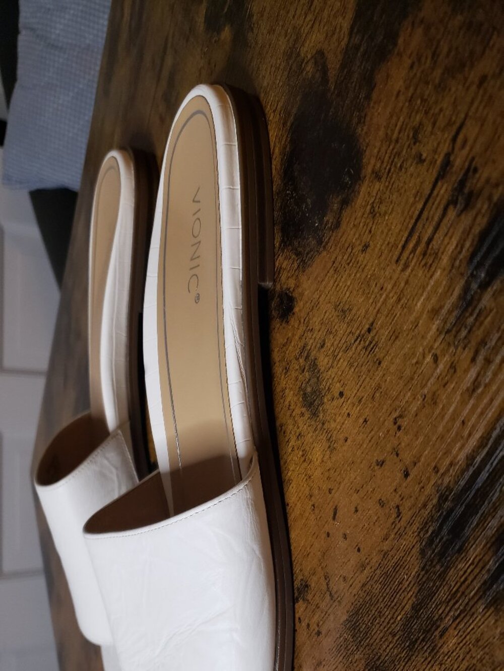 Vionic Elegant White Demi Slide Sandals size 10 - Picture 7 of 9